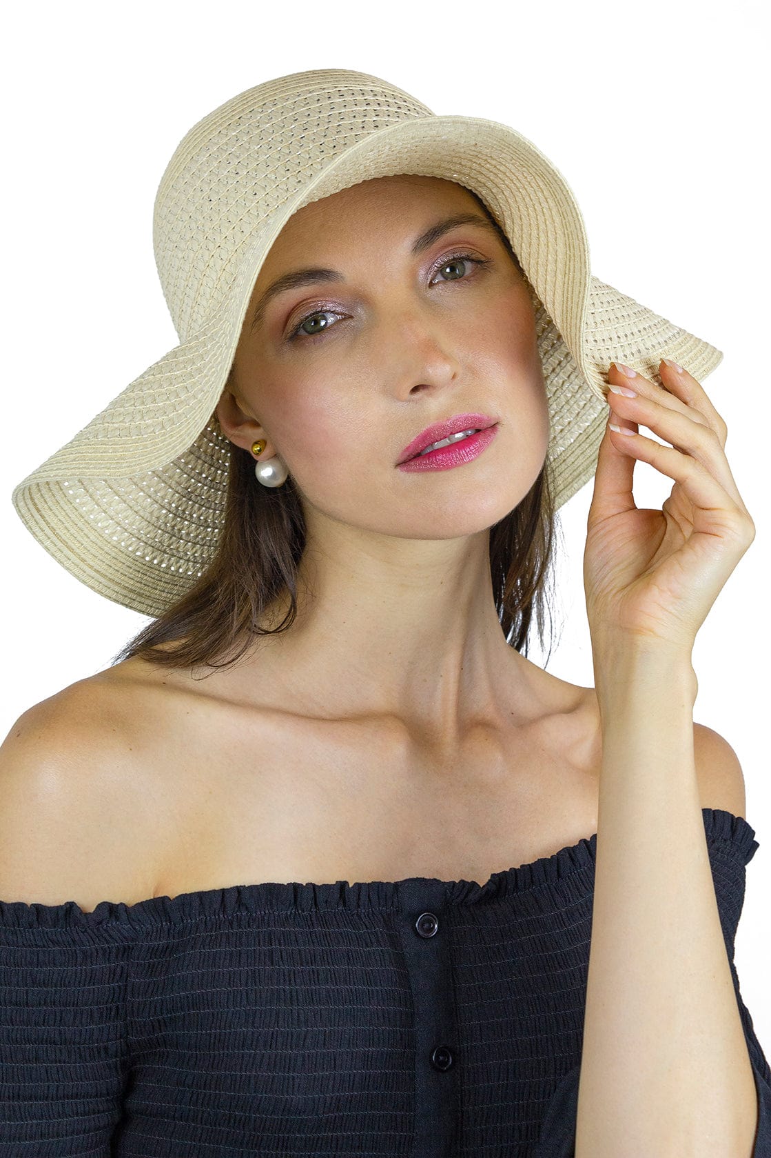 Magid Perforated Braided Straw Floppy Hat