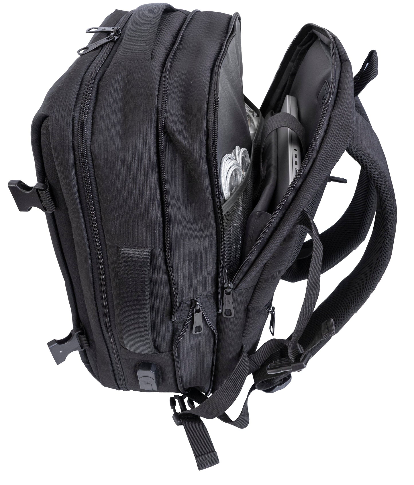 Jack Abrahams |The Mitchell | Men's 18-In Tarpaulin Expandable Travel Backpack with USB Port