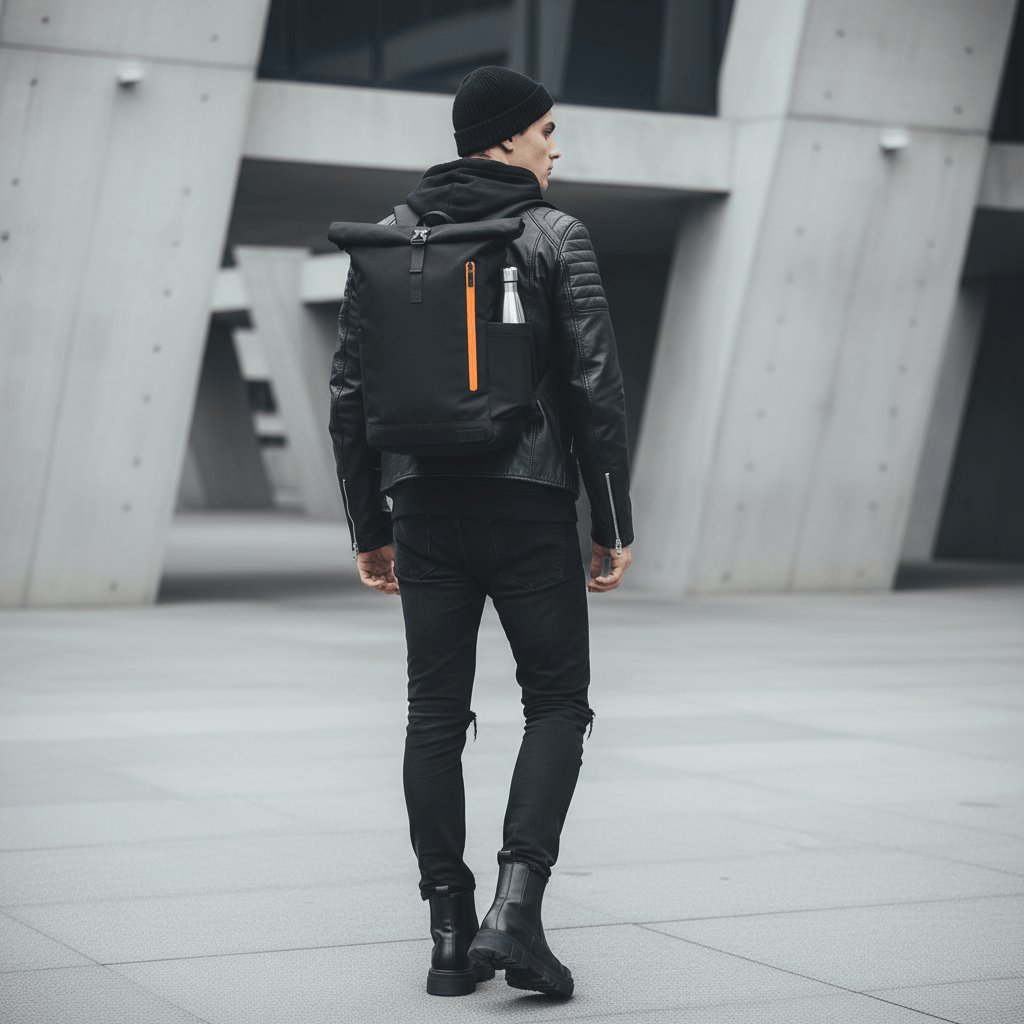 Jack Abrahams The Logan Nylon Roll-Down Laptop Backpack