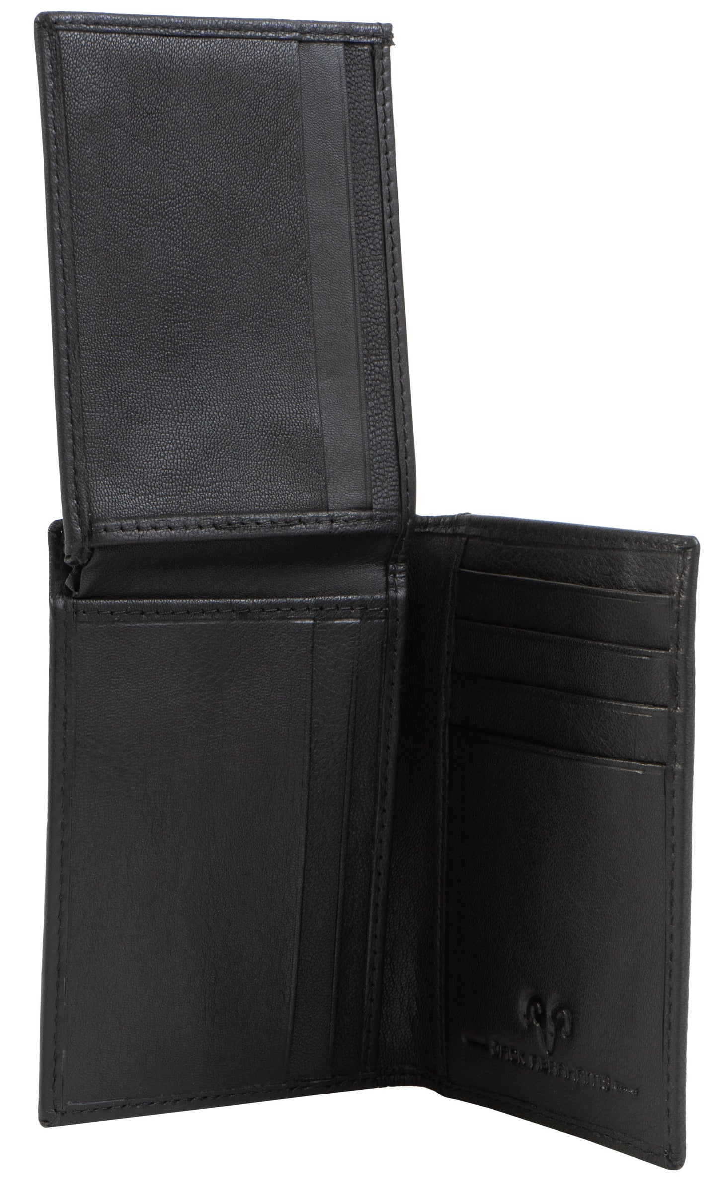 Jack Abrahams Goat Nappa Leather Bi-Fold Wallet with Flip ID Case Black