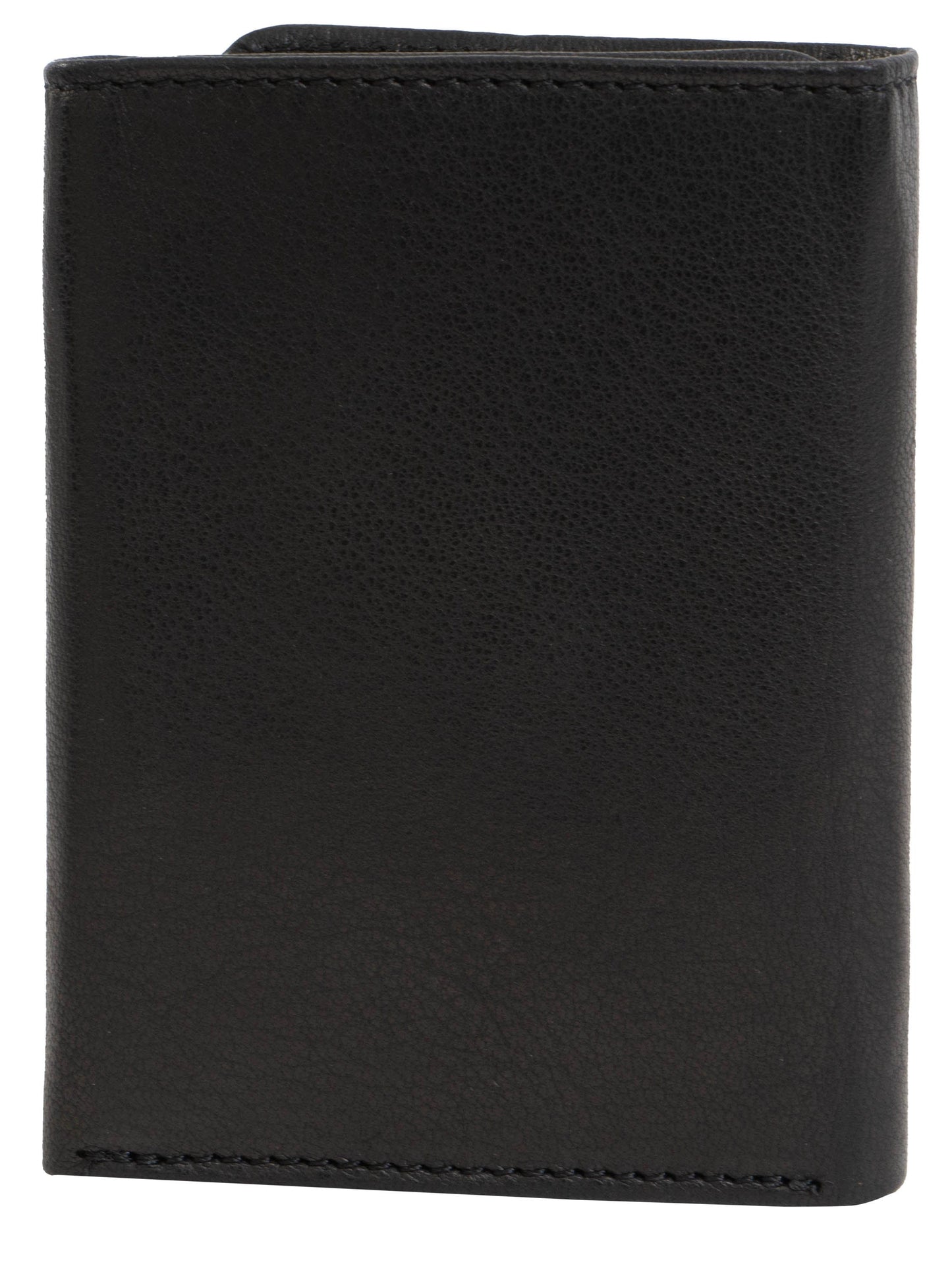 Jack Abrahams Goat Nappa Leather Tri-Fold Wallet Black/Cognac