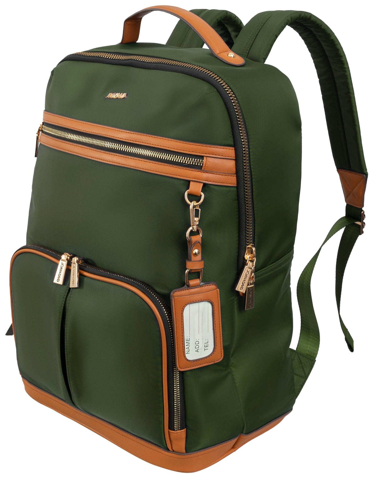 Joan & David Twill Nylon 18 Inch Multi Pocket Workbook Backpack