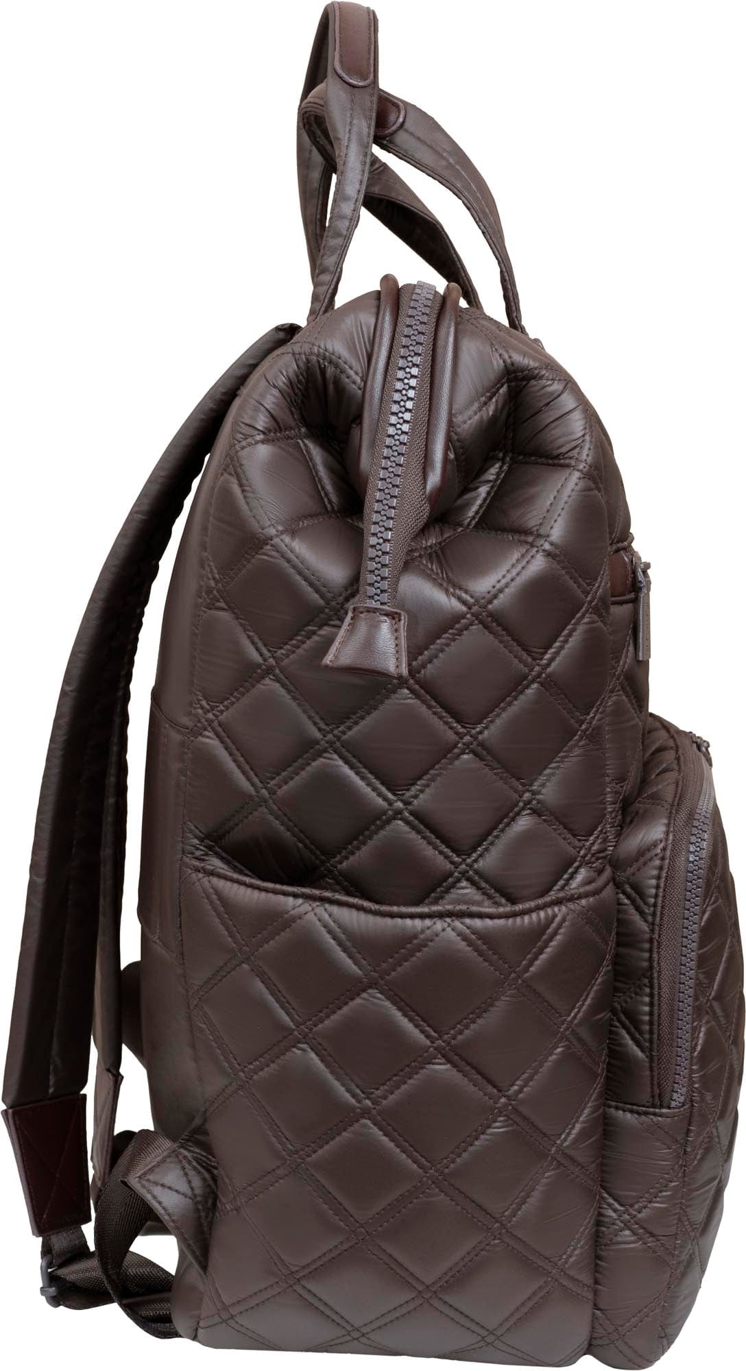 Joan & David Diamond Quilted Puffer Nylon Square Laptop Backpack