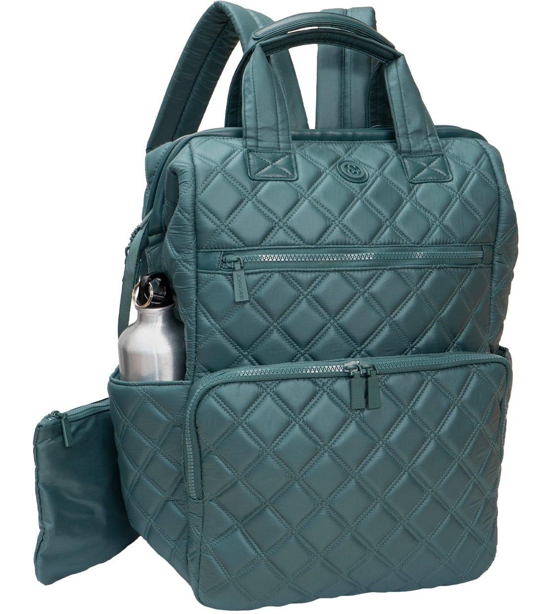 Joan & David Diamond Quilted Puffer Nylon Square Laptop Backpack