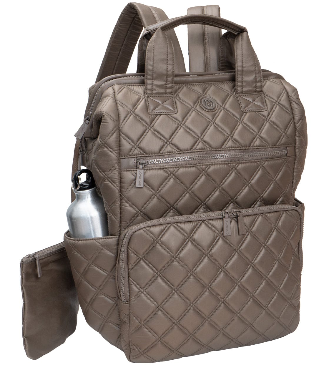 Joan & David Diamond Quilted Puffer Nylon Square Laptop Backpack