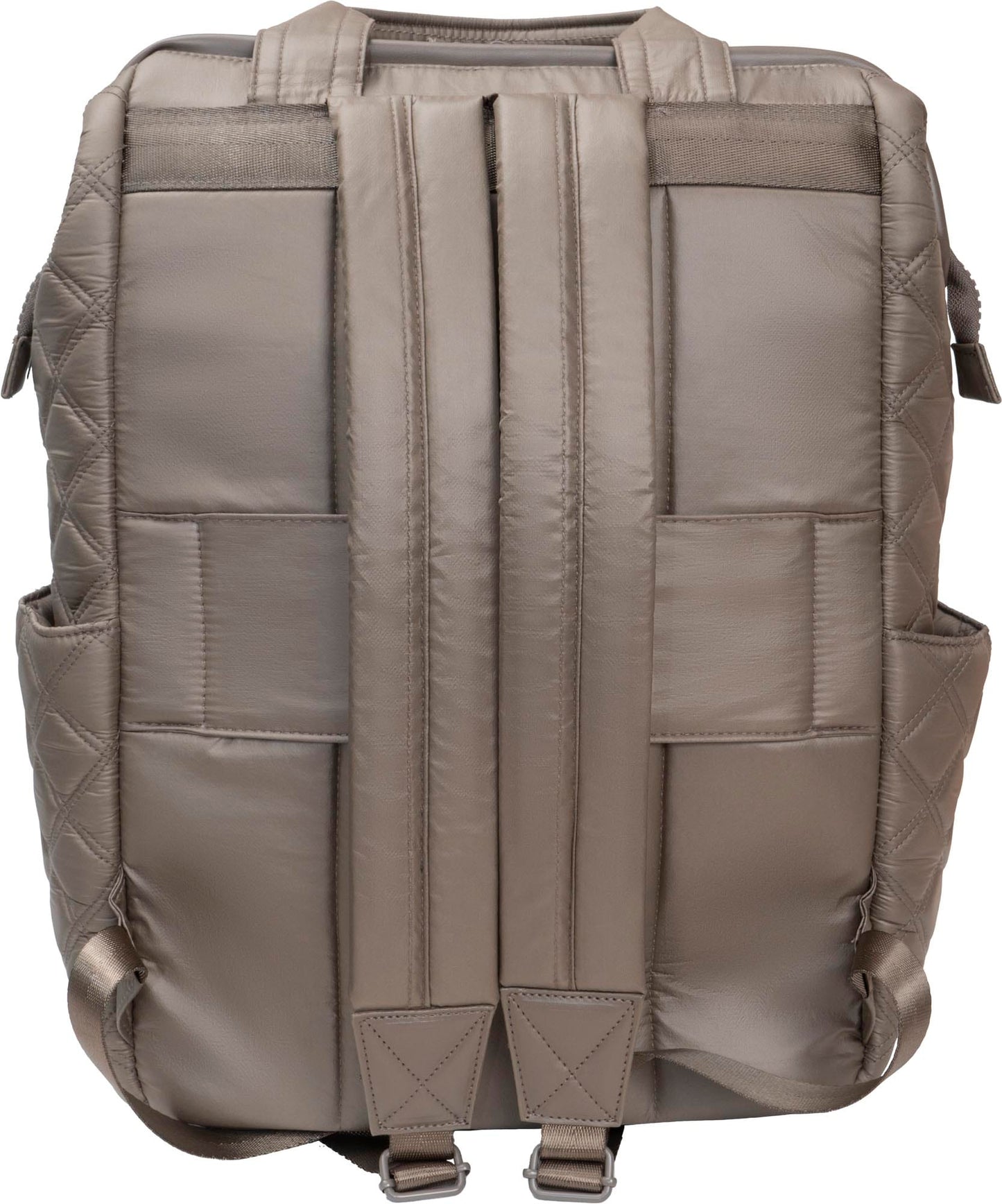 Joan & David Diamond Quilted Puffer Nylon Square Laptop Backpack