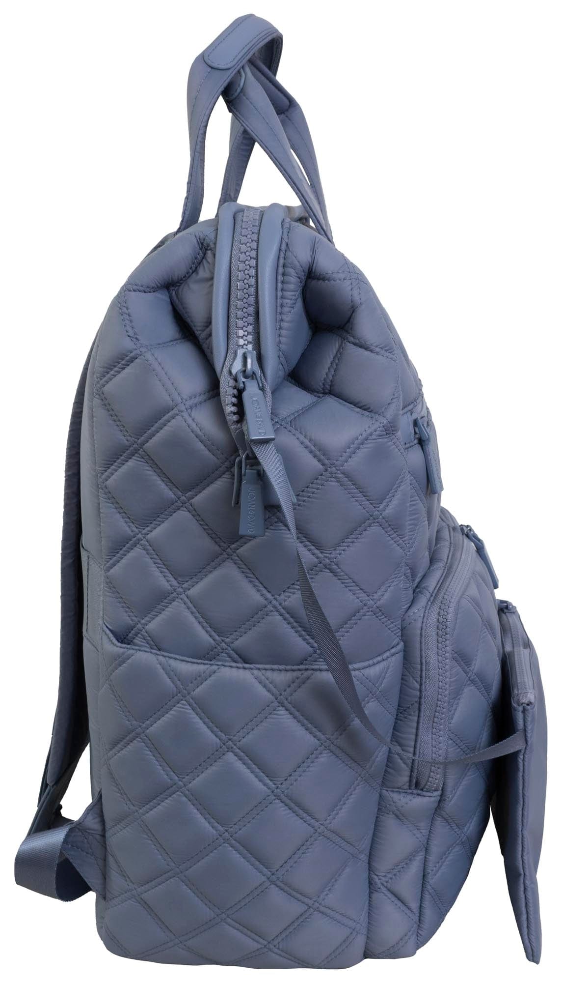 Joan & David Diamond Quilted Puffer Nylon Square Laptop Backpack