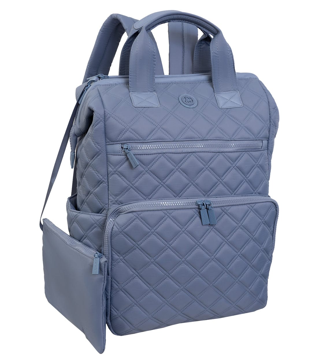 Joan & David Diamond Quilted Puffer Nylon Square Laptop Backpack