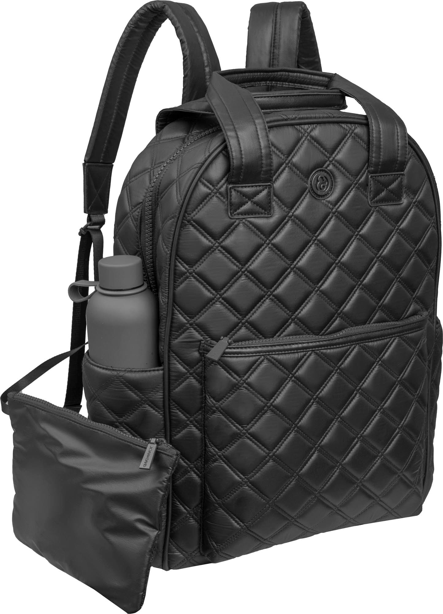 Joan & David Diamond Quilted Puffer Nylon Workbook Backpack