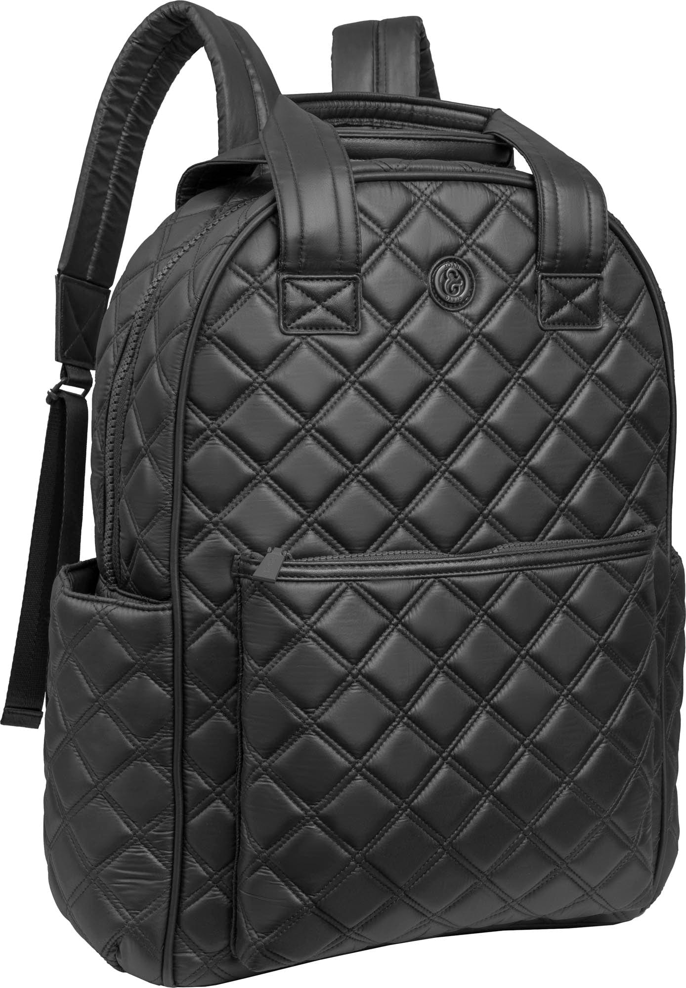 Joan & David Diamond Quilted Puffer Nylon Workbook Backpack