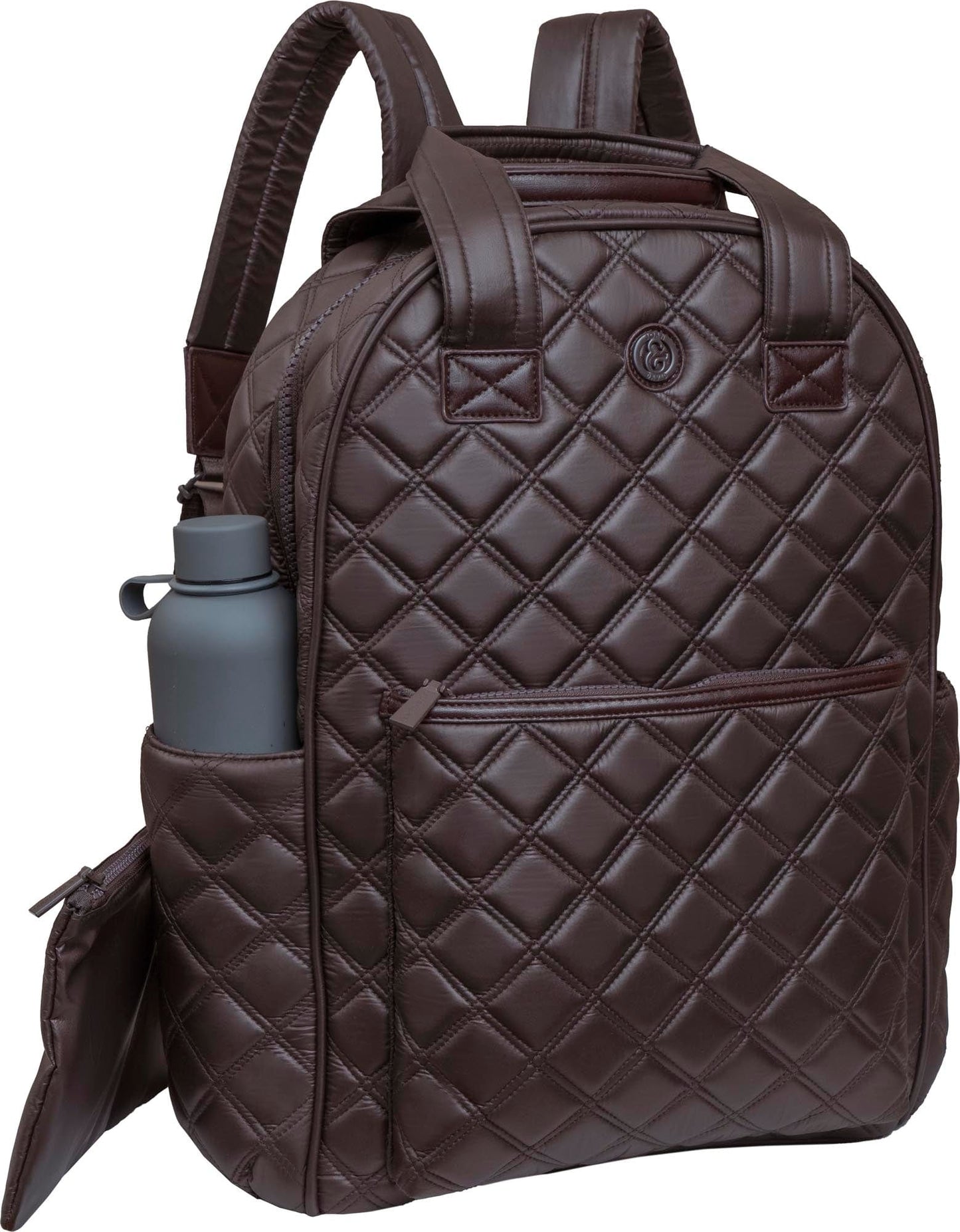 Joan & David Diamond Quilted Puffer Nylon Workbook Backpack