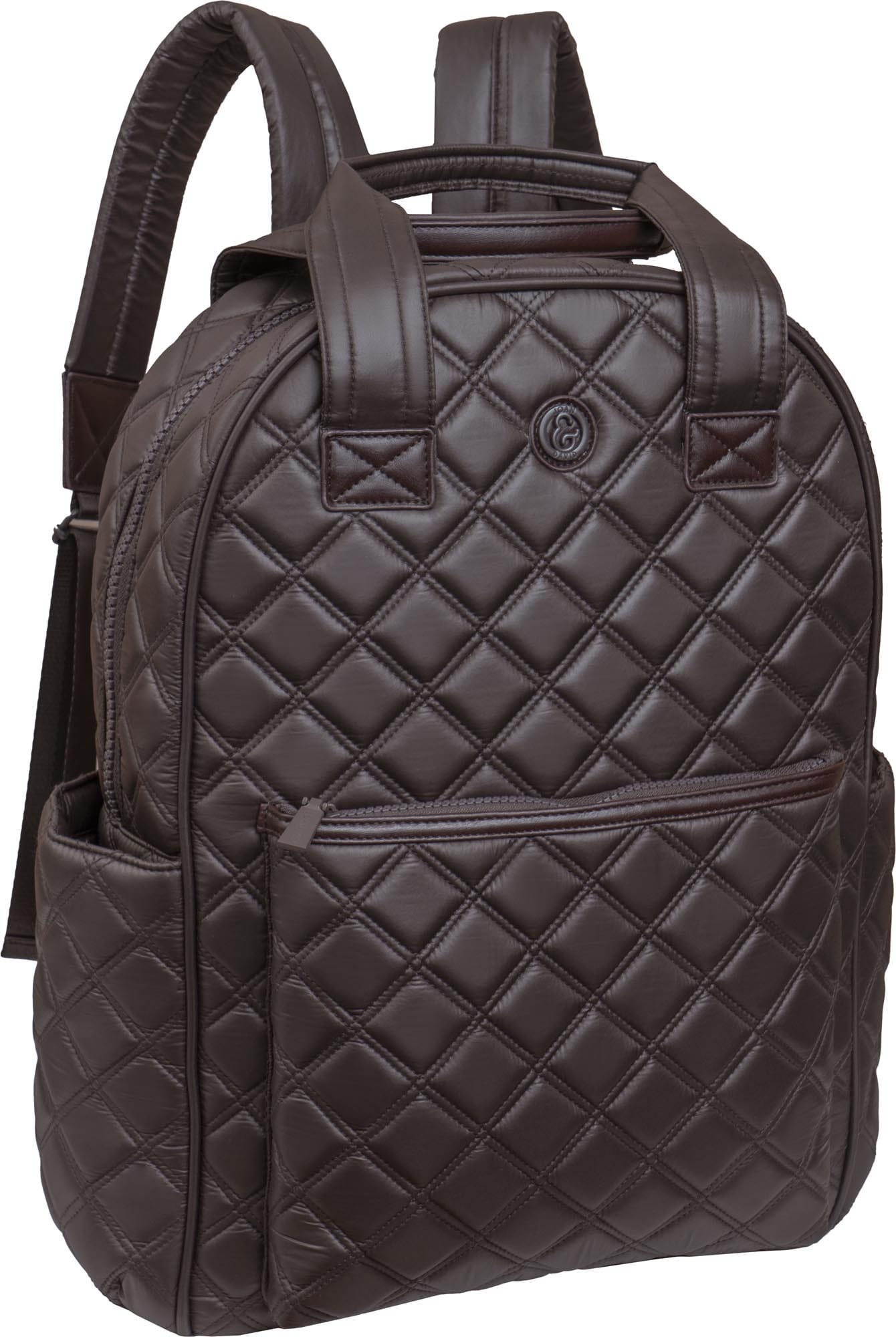 Joan & David Diamond Quilted Puffer Nylon Workbook Backpack