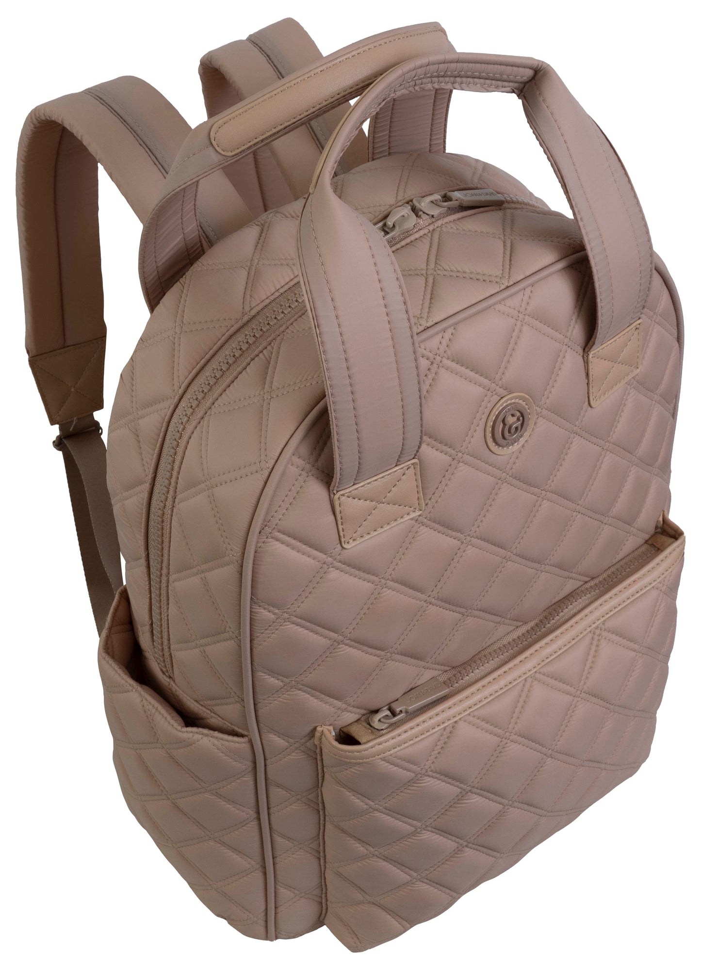 Joan & David Diamond Quilted Puffer Nylon Workbook Backpack