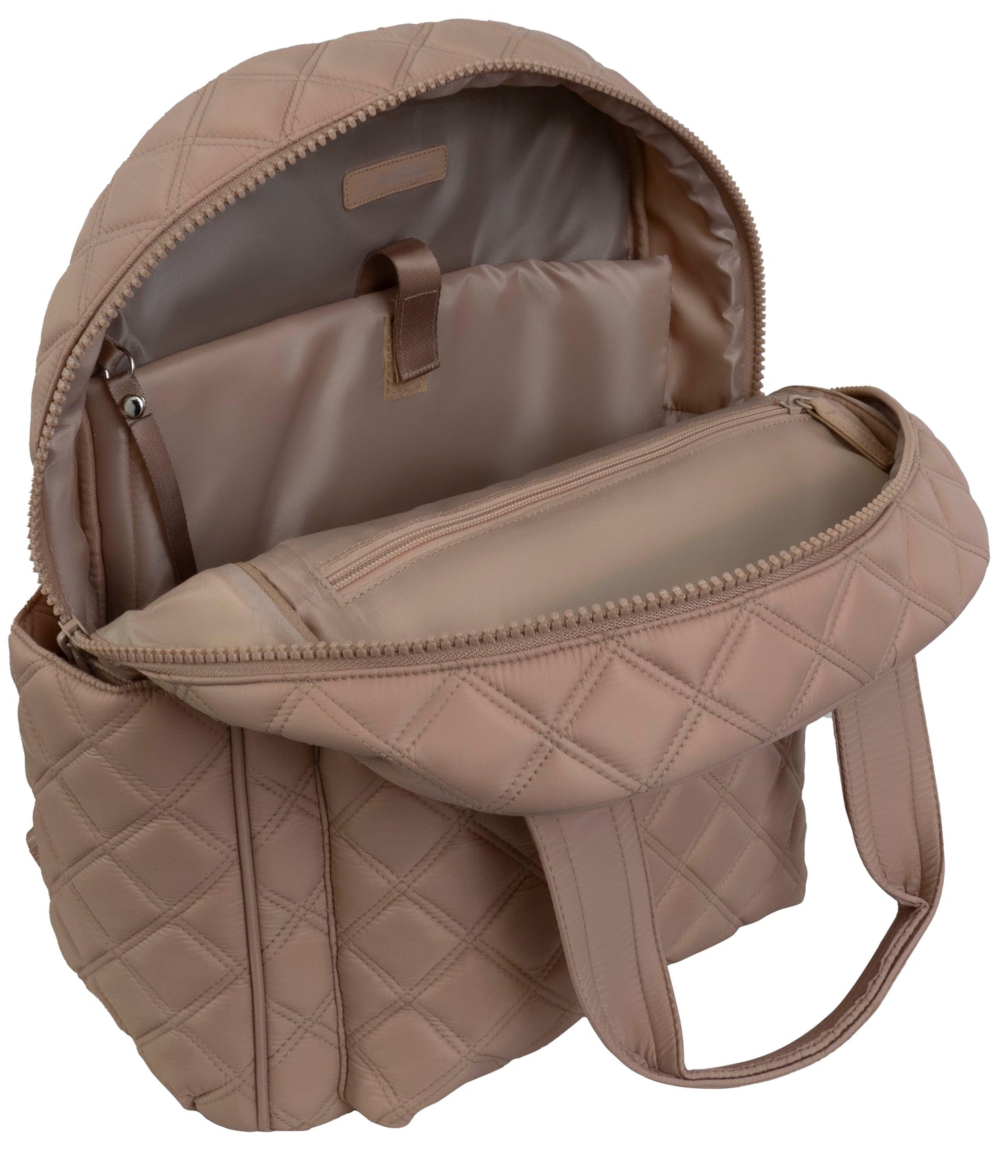 Joan & David Diamond Quilted Puffer Nylon Workbook Backpack