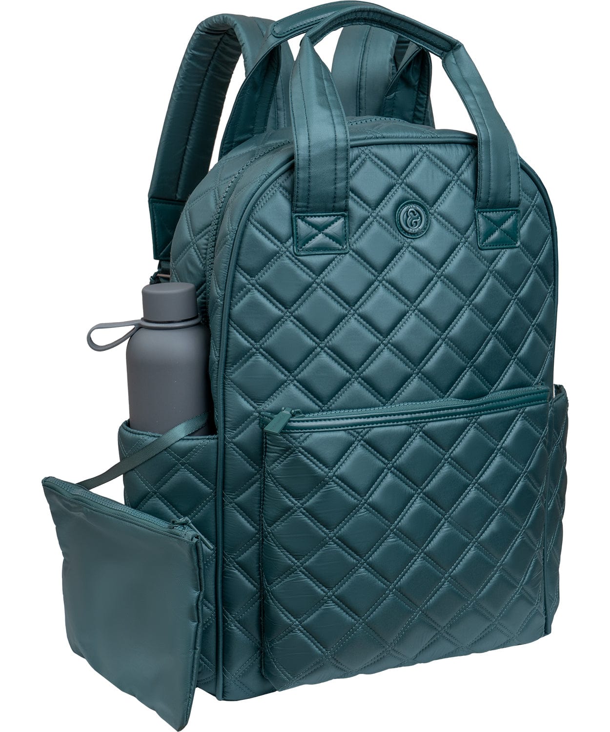 Joan & David Diamond Quilted Puffer Nylon Workbook Backpack