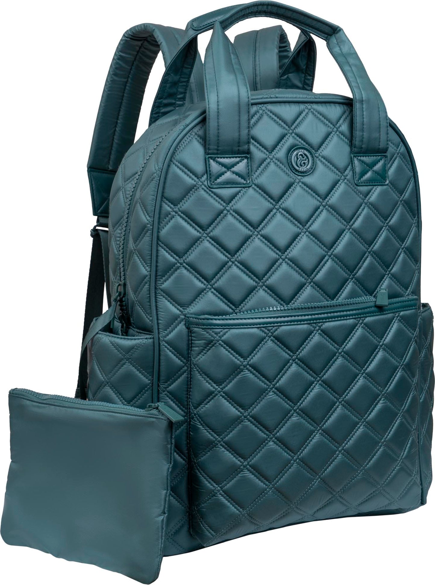 Joan & David Diamond Quilted Puffer Nylon Workbook Backpack