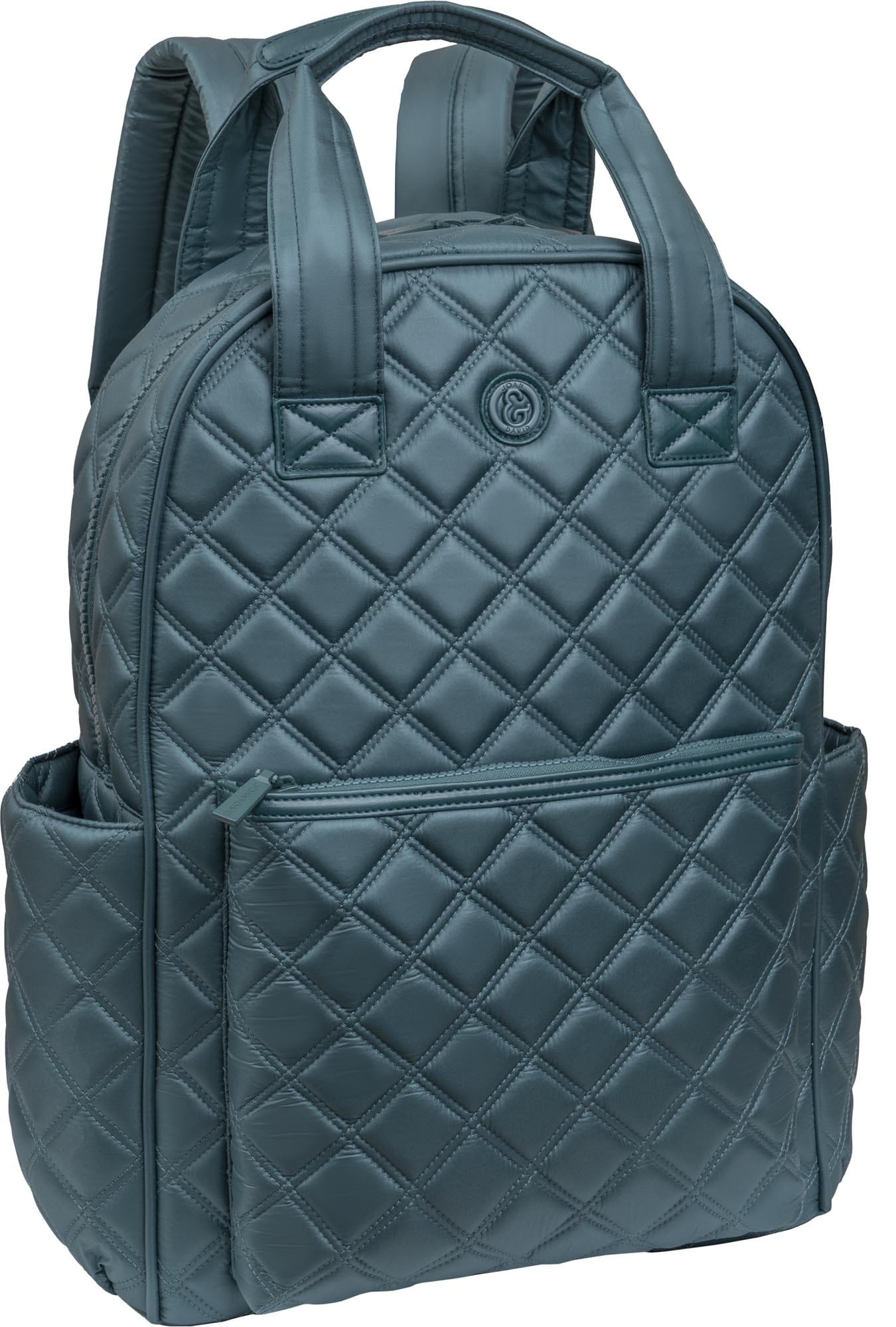 Joan & David Diamond Quilted Puffer Nylon Workbook Backpack