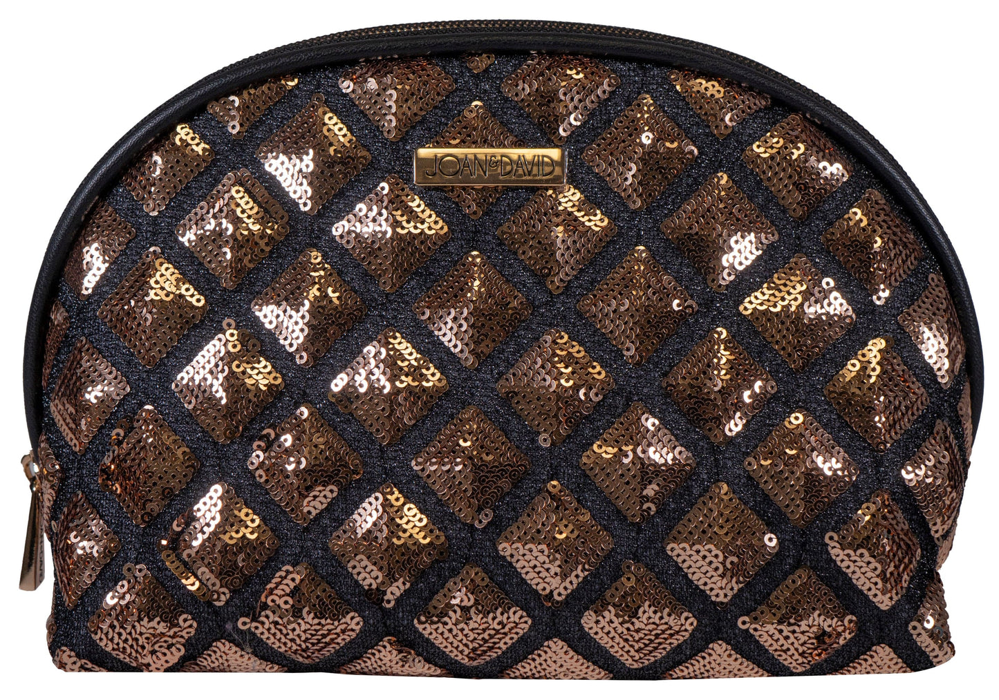 Joan & David Diamond Sequin Dome Cosmetic Pouch