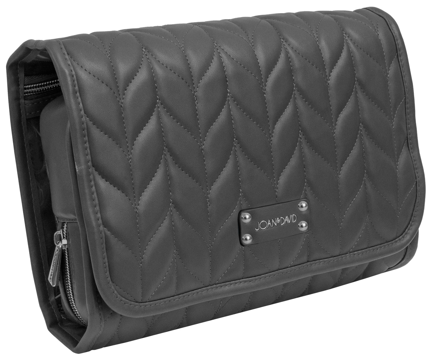 Joan & David Chevron Quilted Roll Hanging Travel Cosmetic & Toiletry Organizer Bag