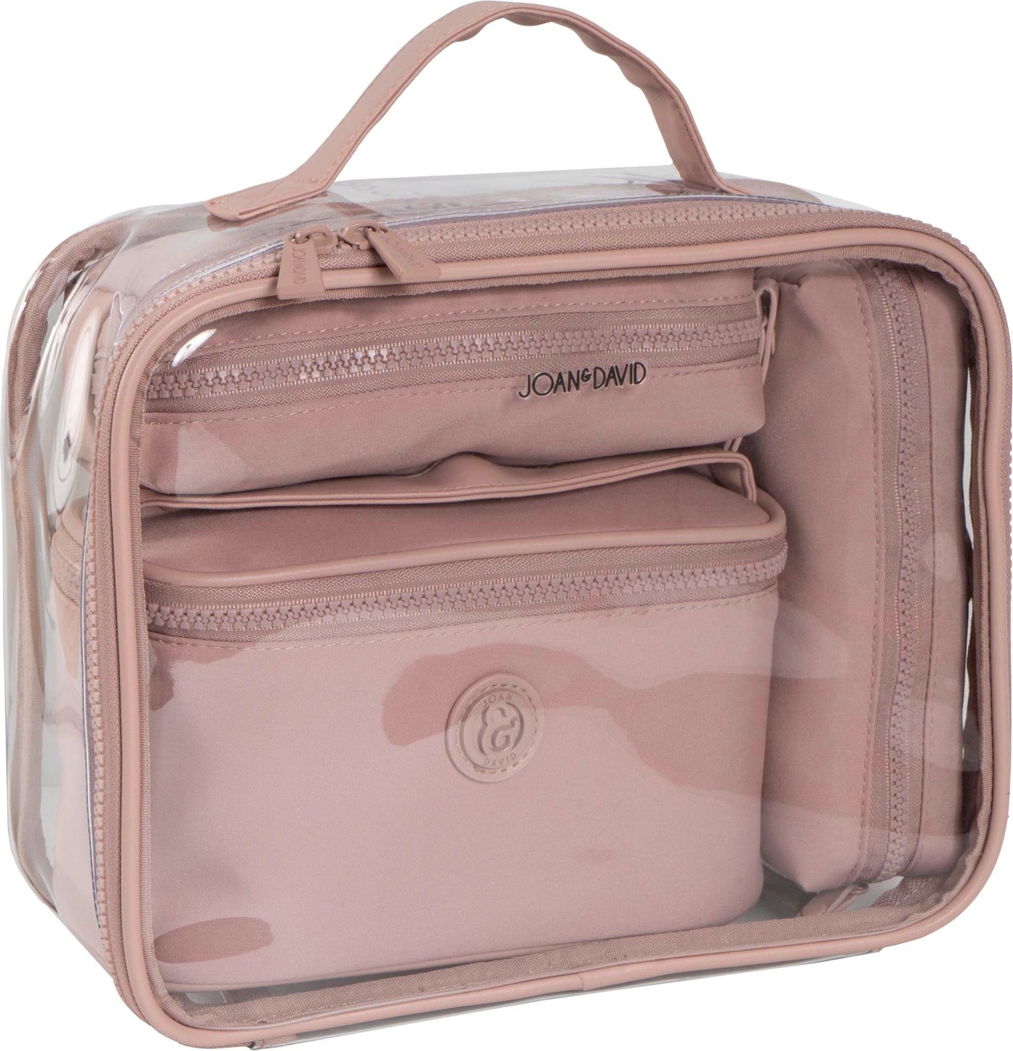 Joan & David Tonal Sport Nylon 4-Piece Clear Cosmetic Bag Set