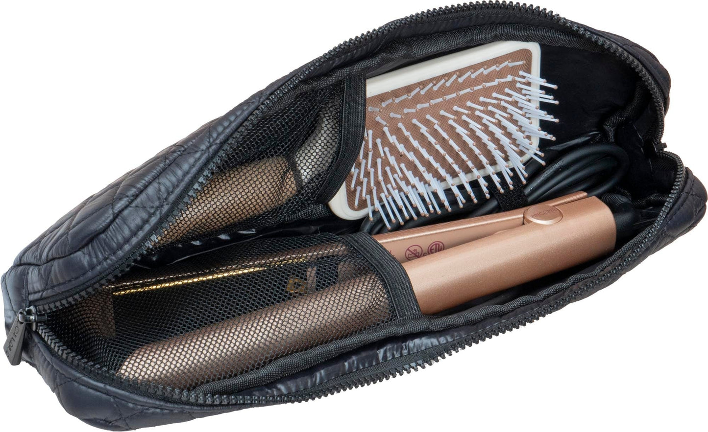 Joan & David Diamond Quilted Hair Tool Zippered Travel Case