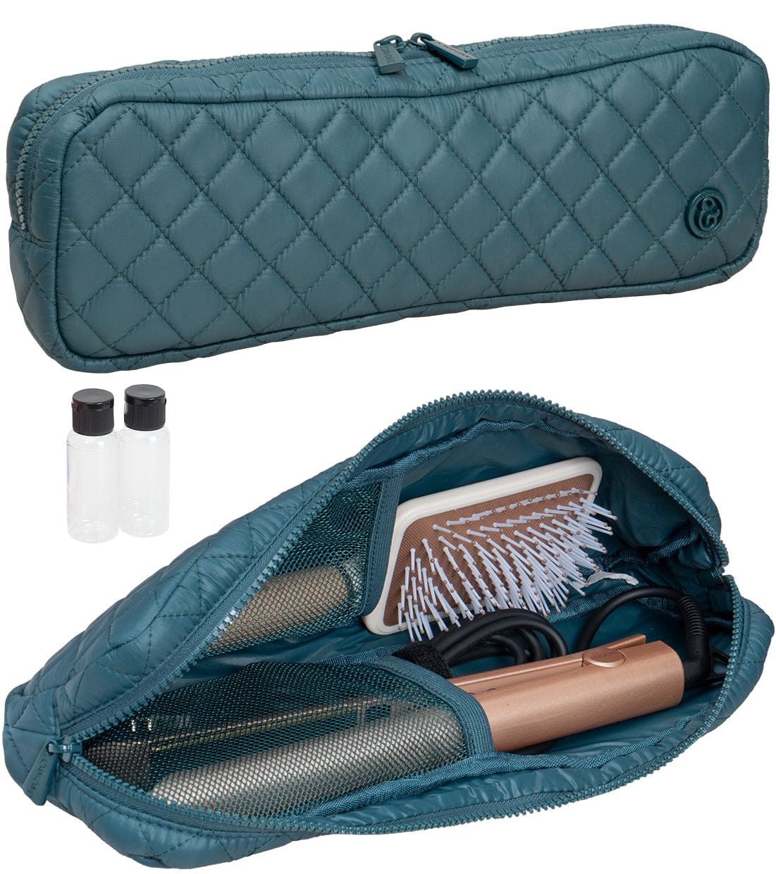 Joan & David Diamond Quilted Hair Tool Zippered Travel Case