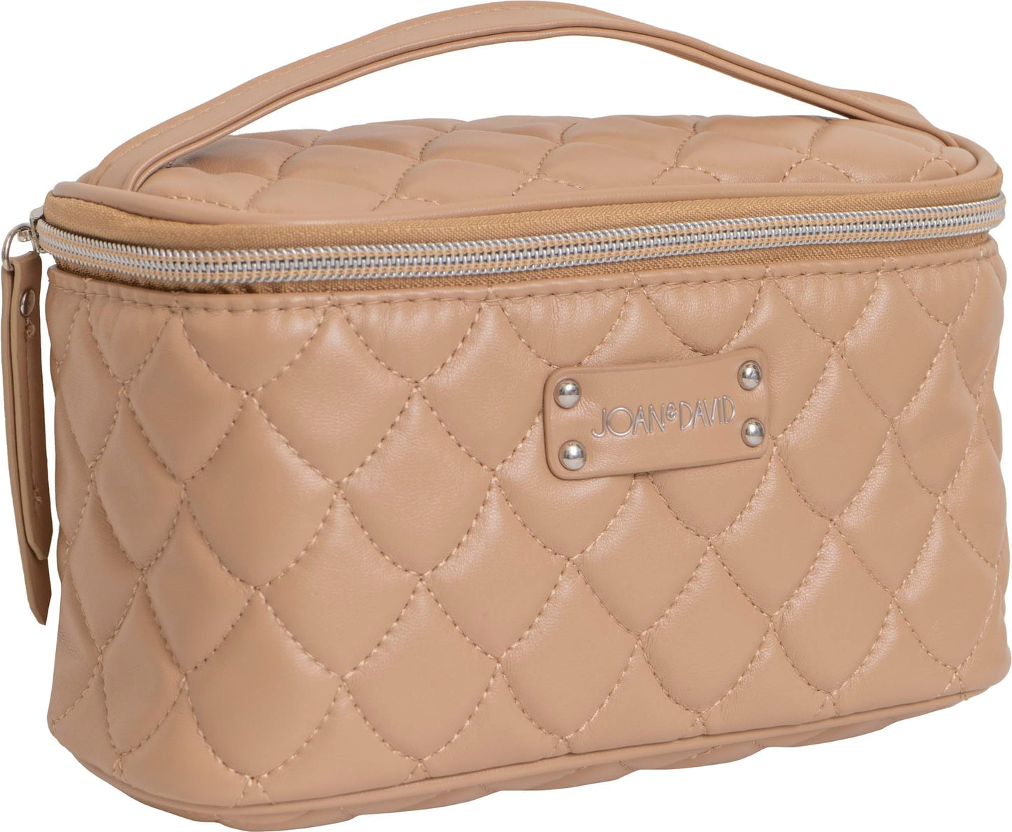 Joan & David Scallop Diamond Quilted Faux Leather 4-Piece Clear Cosmetic Bag Set