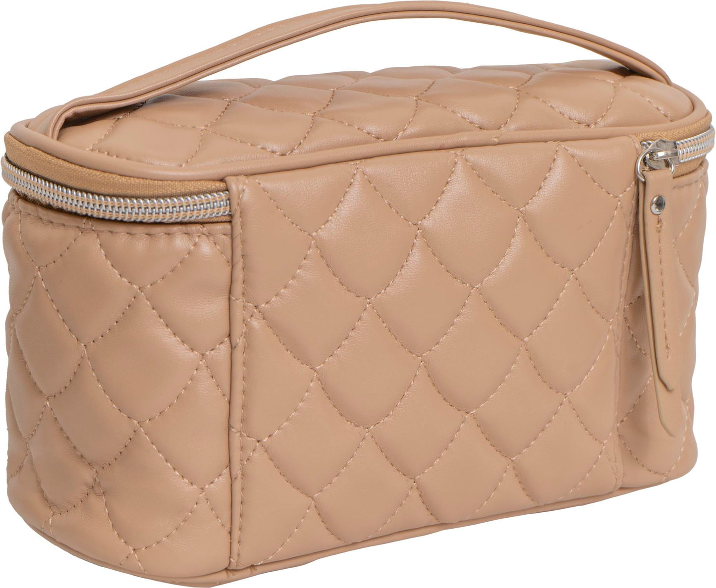 Joan & David Scallop Diamond Quilted Faux Leather 4-Piece Clear Cosmetic Bag Set