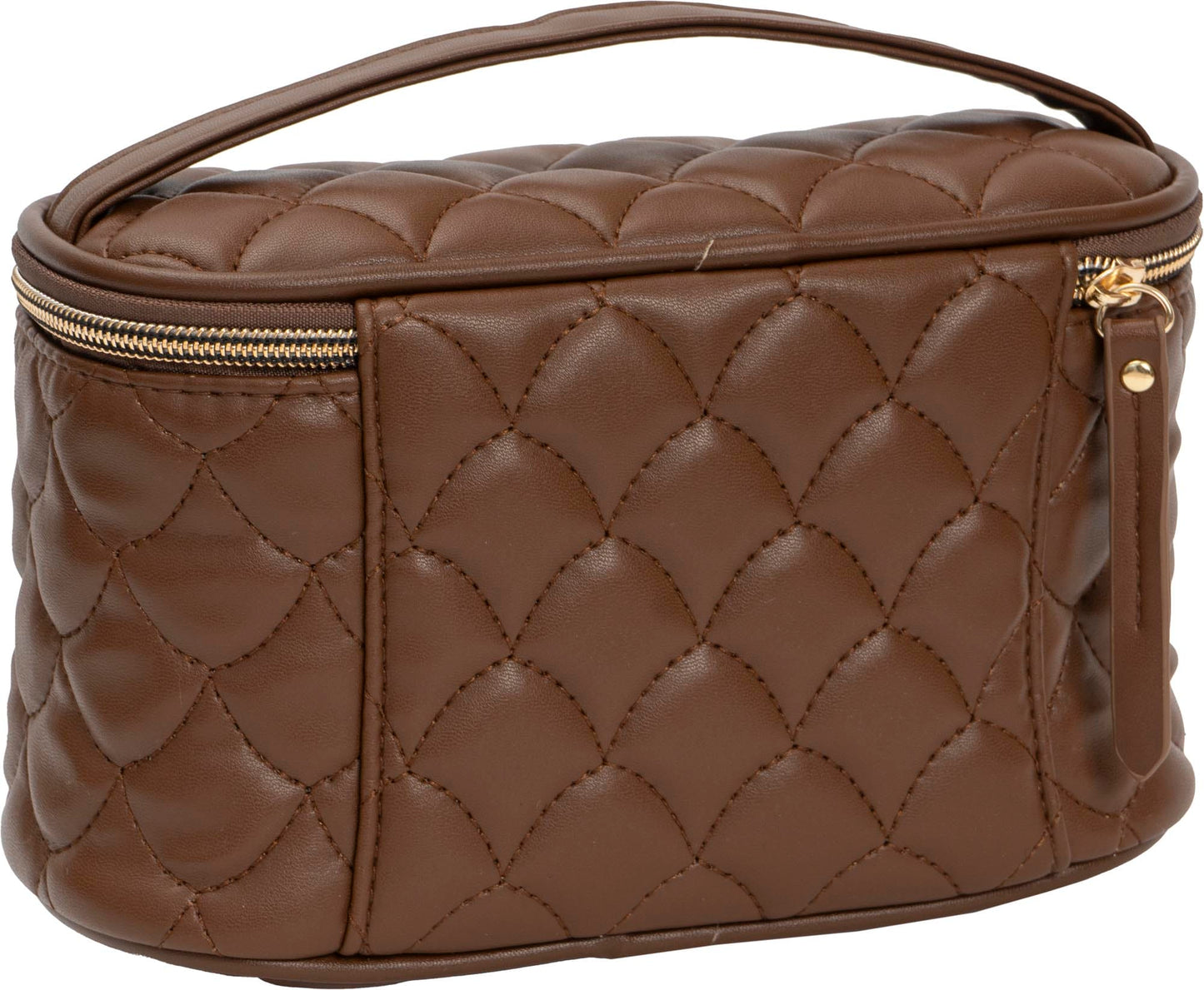 Joan & David Scallop Diamond Quilted Faux Leather 4-Piece Clear Cosmetic Bag Set