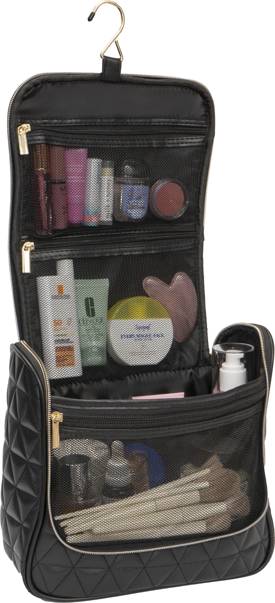 Joan & David Triangle Quilted Hanging Toiletry Organizer Bag