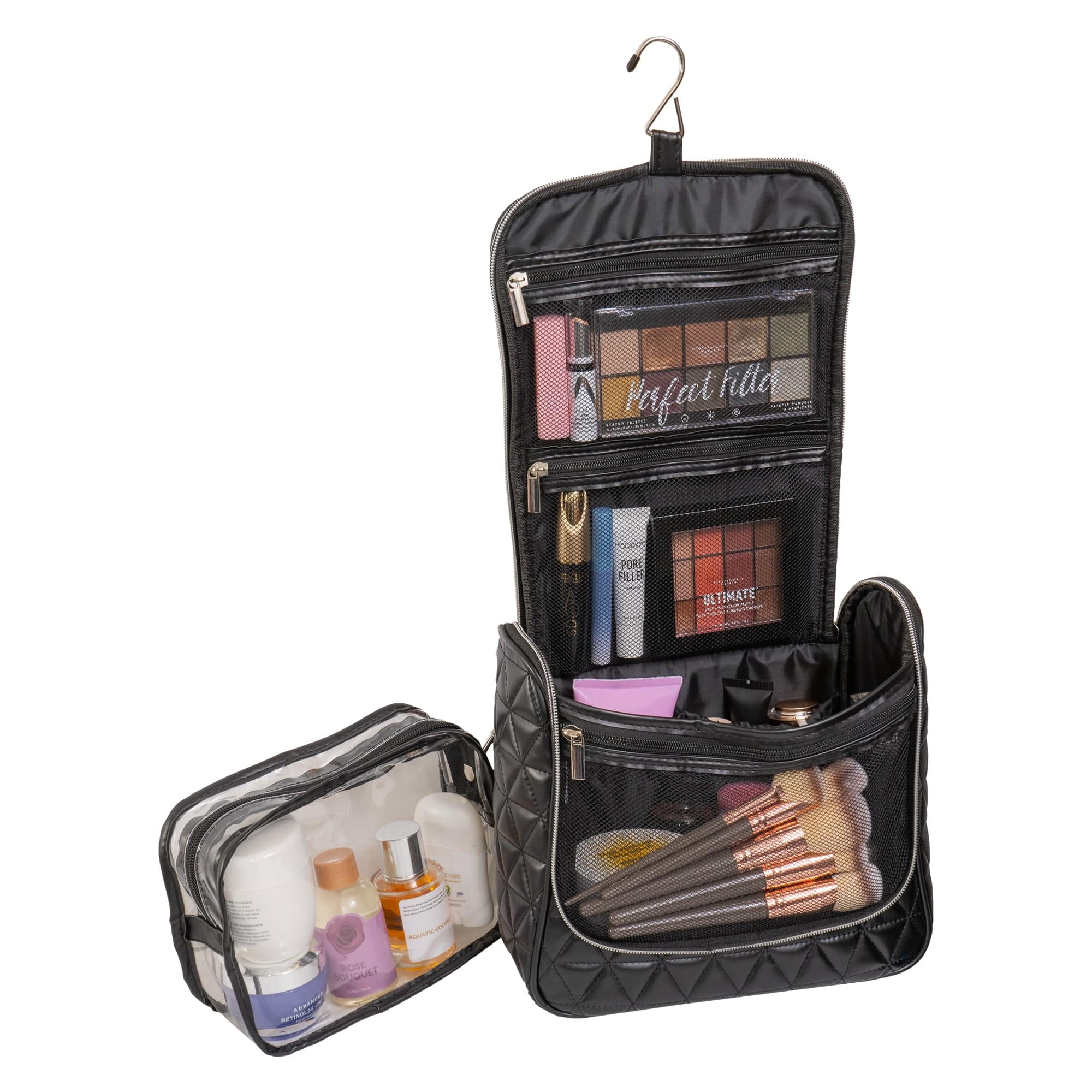 Joan & David The Triangle Quilted Hanging Makeup Toiletry Bag - Thumbnail 5