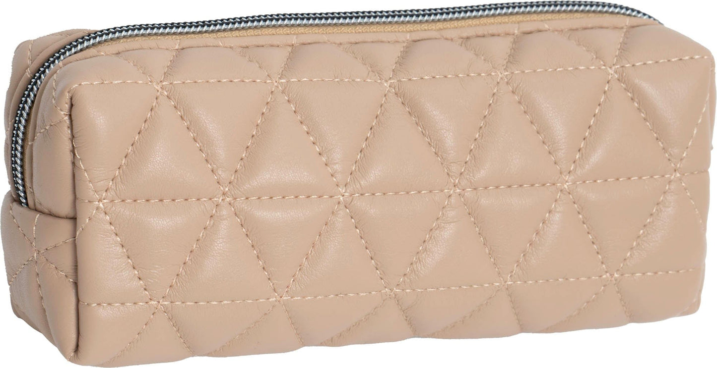 Joan & David Triangle Quilted 4 Piece Clear Cosmetic Bag Set