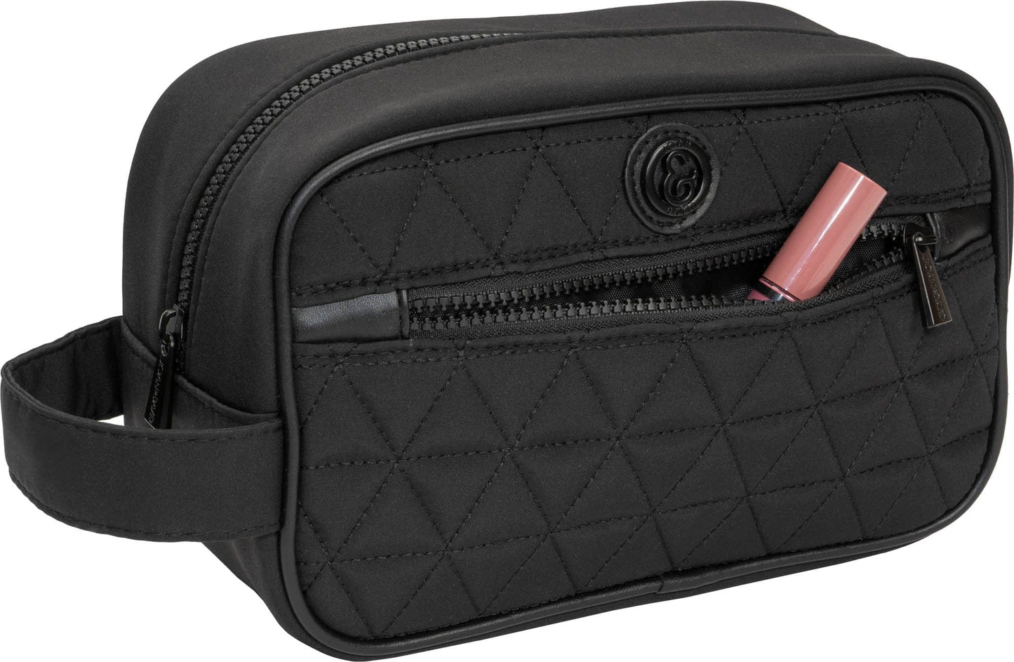 Joan & David High Density Triangle Quilted Dopp Kitt Cosmetic Bag