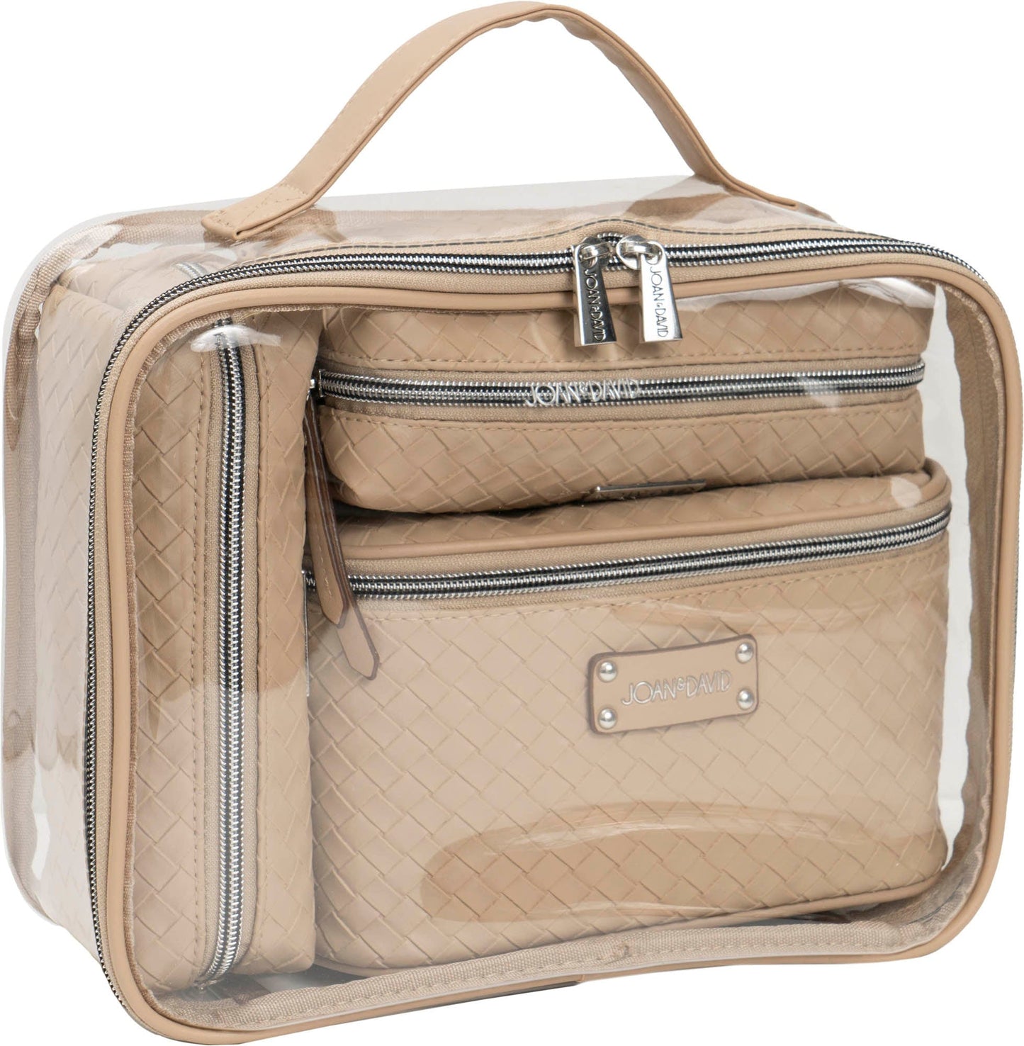 Joan & David Woven 4 Piece Clear Cosmetic Bag Set