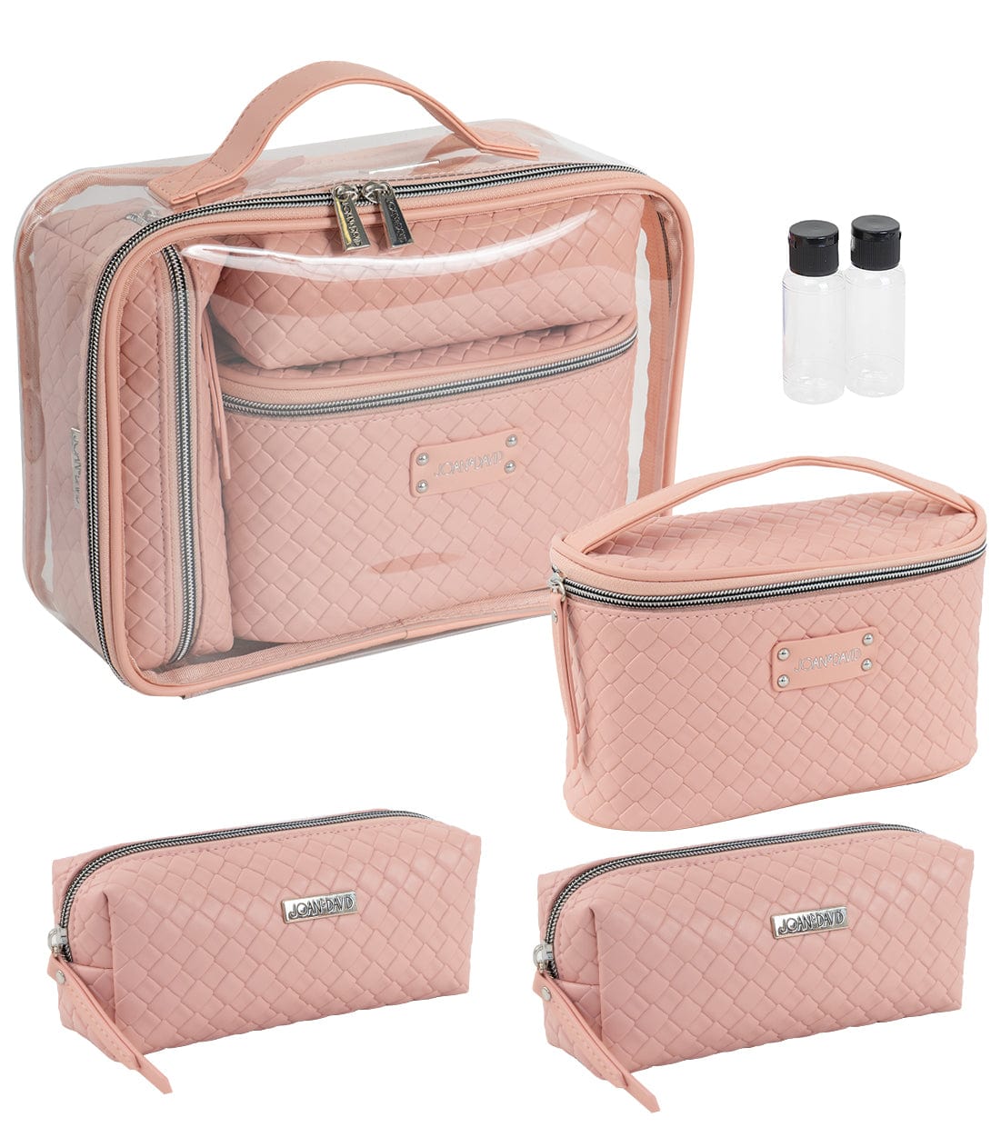 Joan & David Woven 4 Piece Clear Cosmetic Bag Set