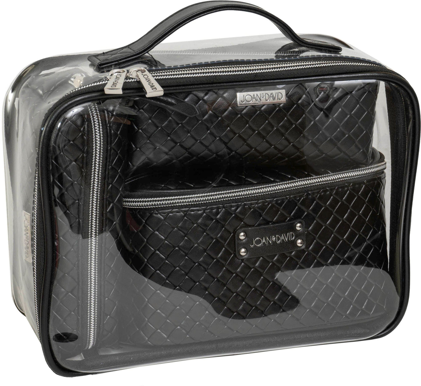 Joan & David Woven 4 Piece Clear Cosmetic Bag Set