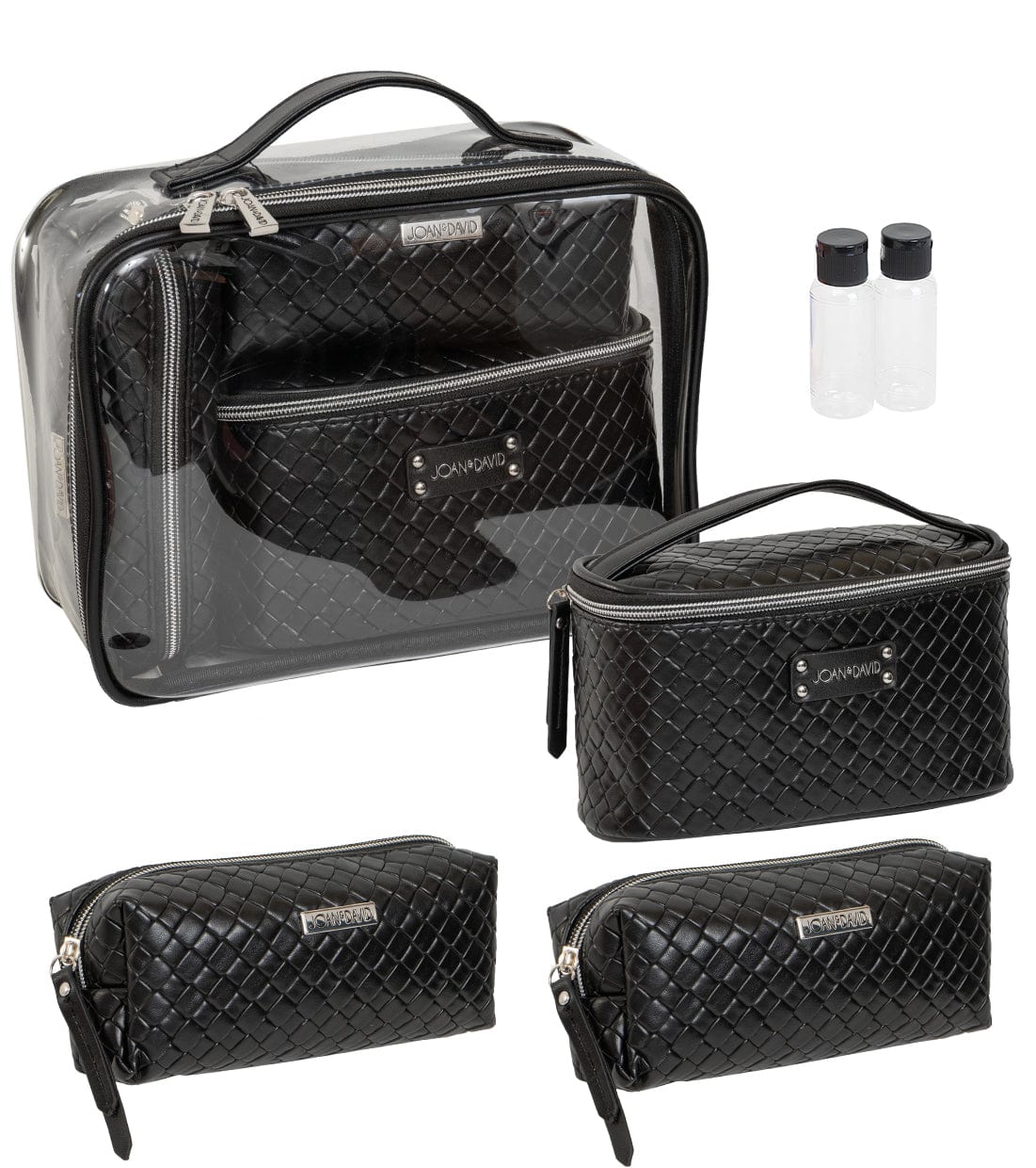 Joan & David Woven 4 Piece Clear Cosmetic Bag Set