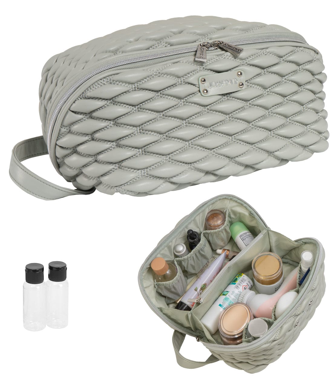 Joan & David Bubble Quilted Dopp Kitt Cosmetic Bag