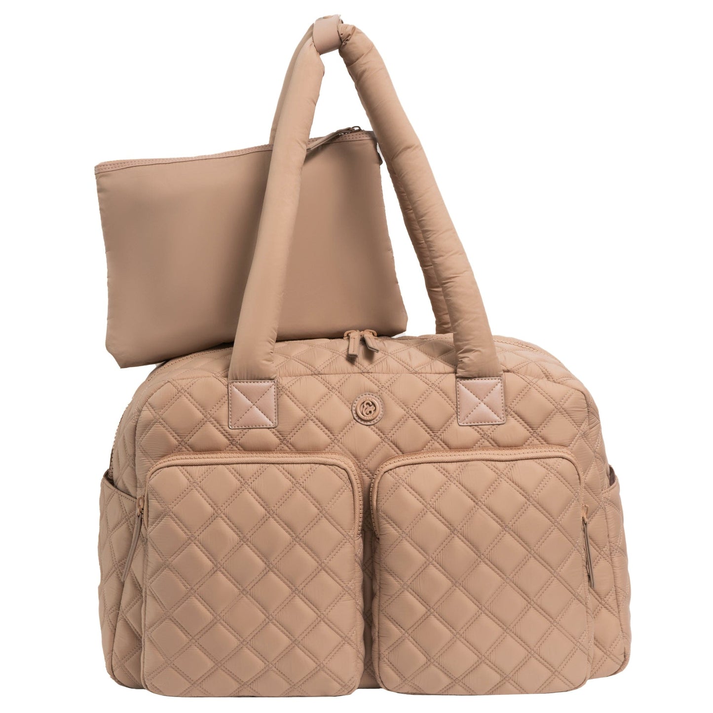 Joan & David Two Pocket Diamond Quilted 22 in. Duffel Bag