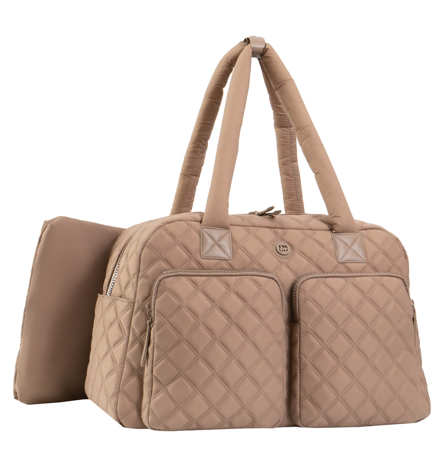 Joan & David 22 Inch Diamond Quilted 2 Pocket Parachute Nylon Duffel Bag