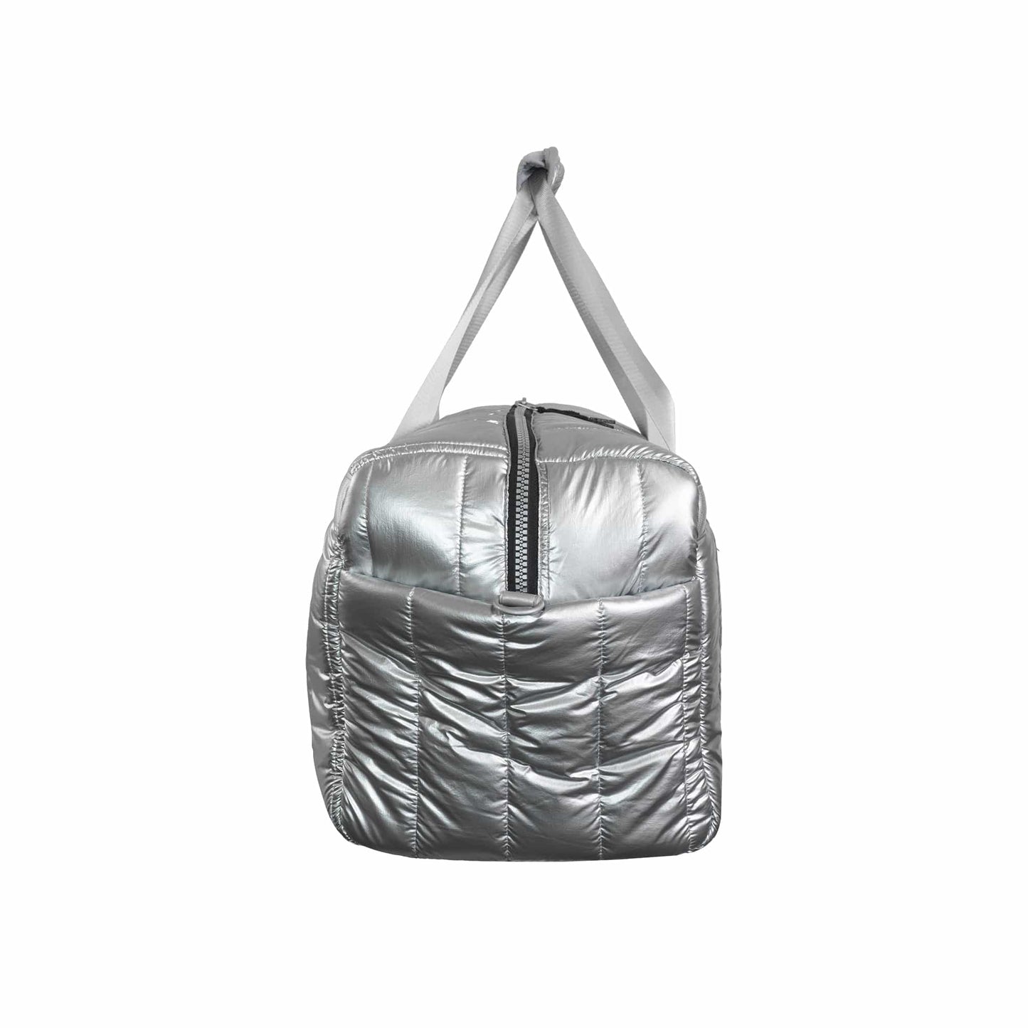Joan & David 22" Metallic Puffer Tubular Quilted Nylon Travel Weekender Duffle