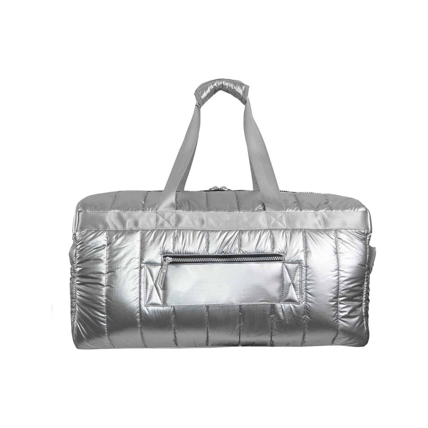 Joan & David 22" Metallic Puffer Tubular Quilted Nylon Travel Weekender Duffle