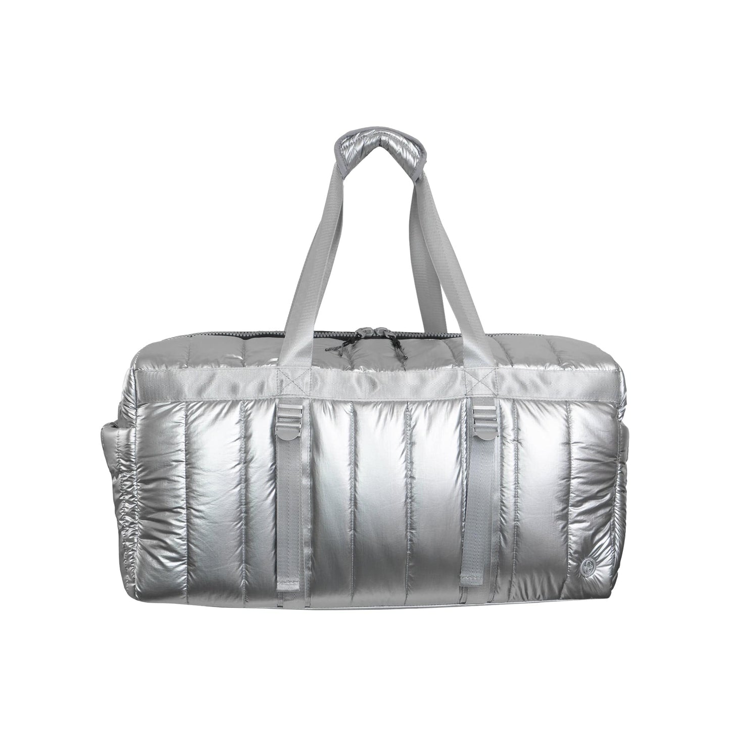 Joan & David 22" Metallic Puffer Tubular Quilted Nylon Travel Weekender Duffle