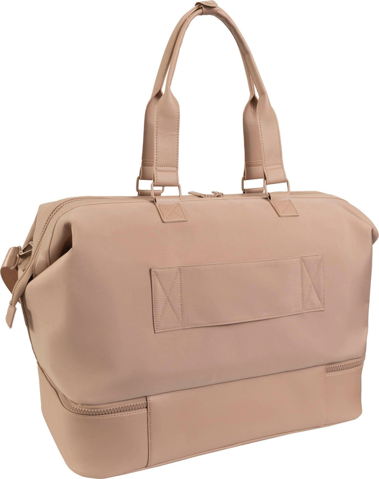 Joan & David Sport Nylon & Faux Leather Drop Bottom Duffel Bag