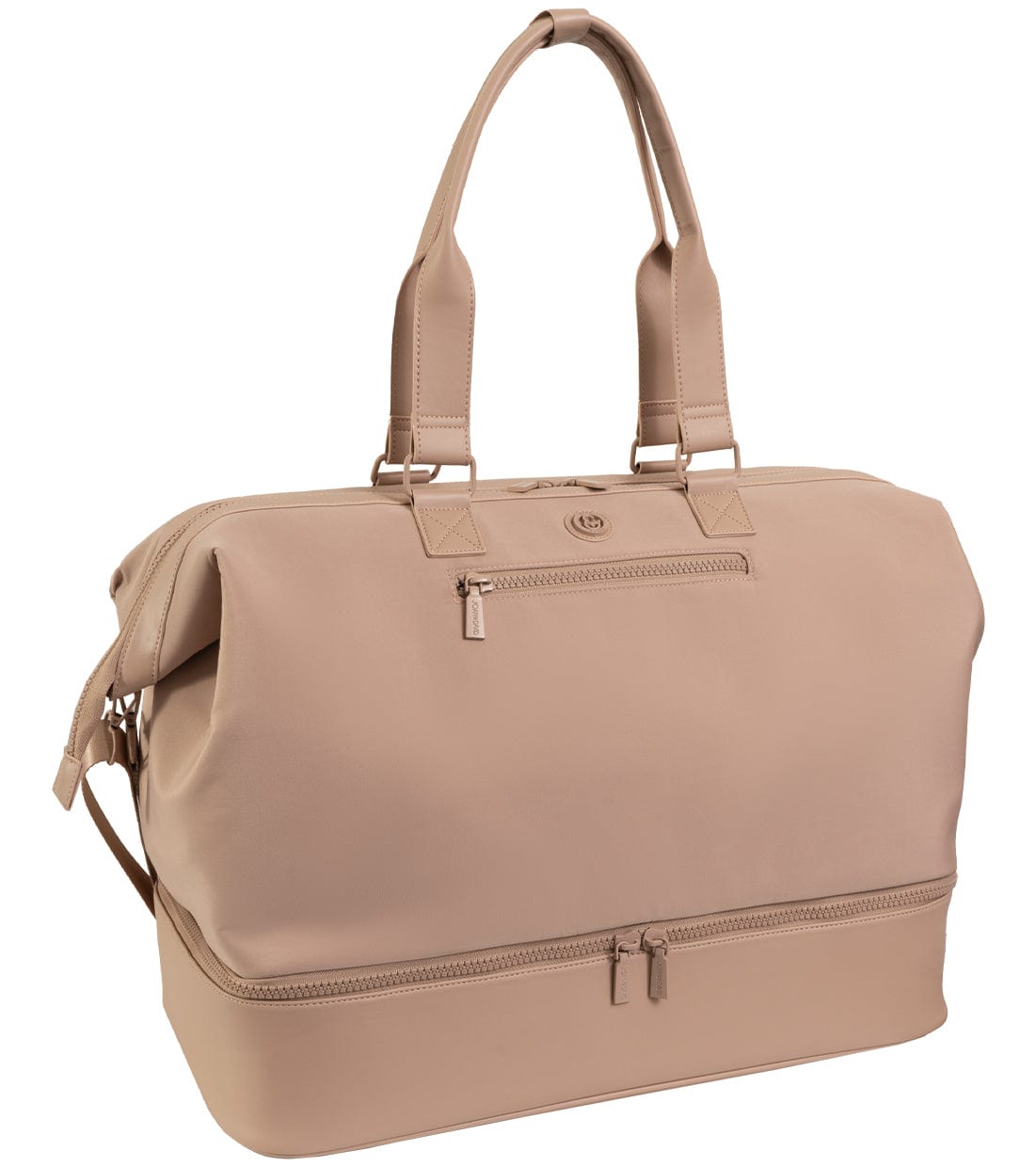 Joan & David Sport Nylon & Faux Leather Drop Bottom Duffel Bag