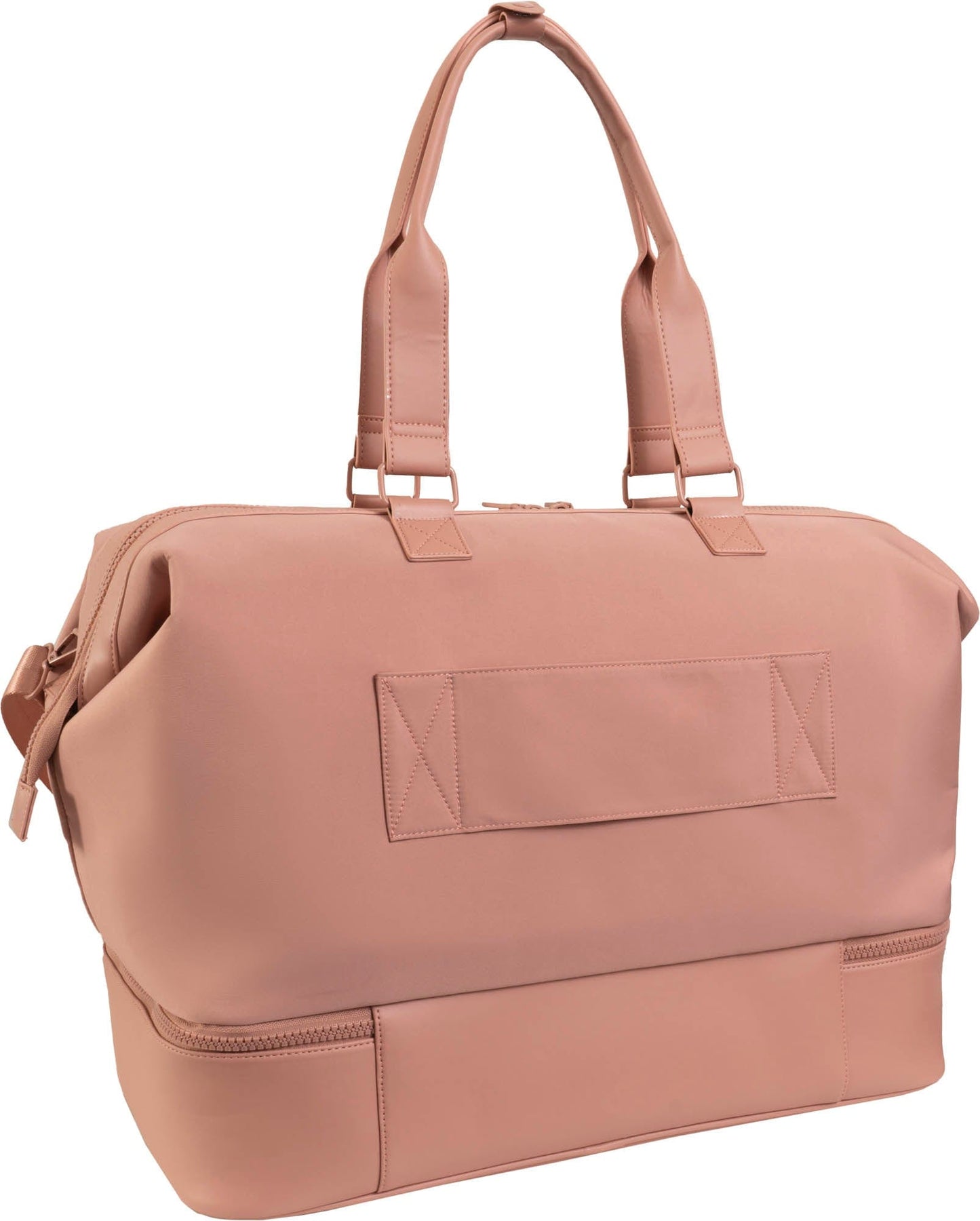 Joan & David Sport Nylon & Faux Leather Drop Bottom Duffel Bag