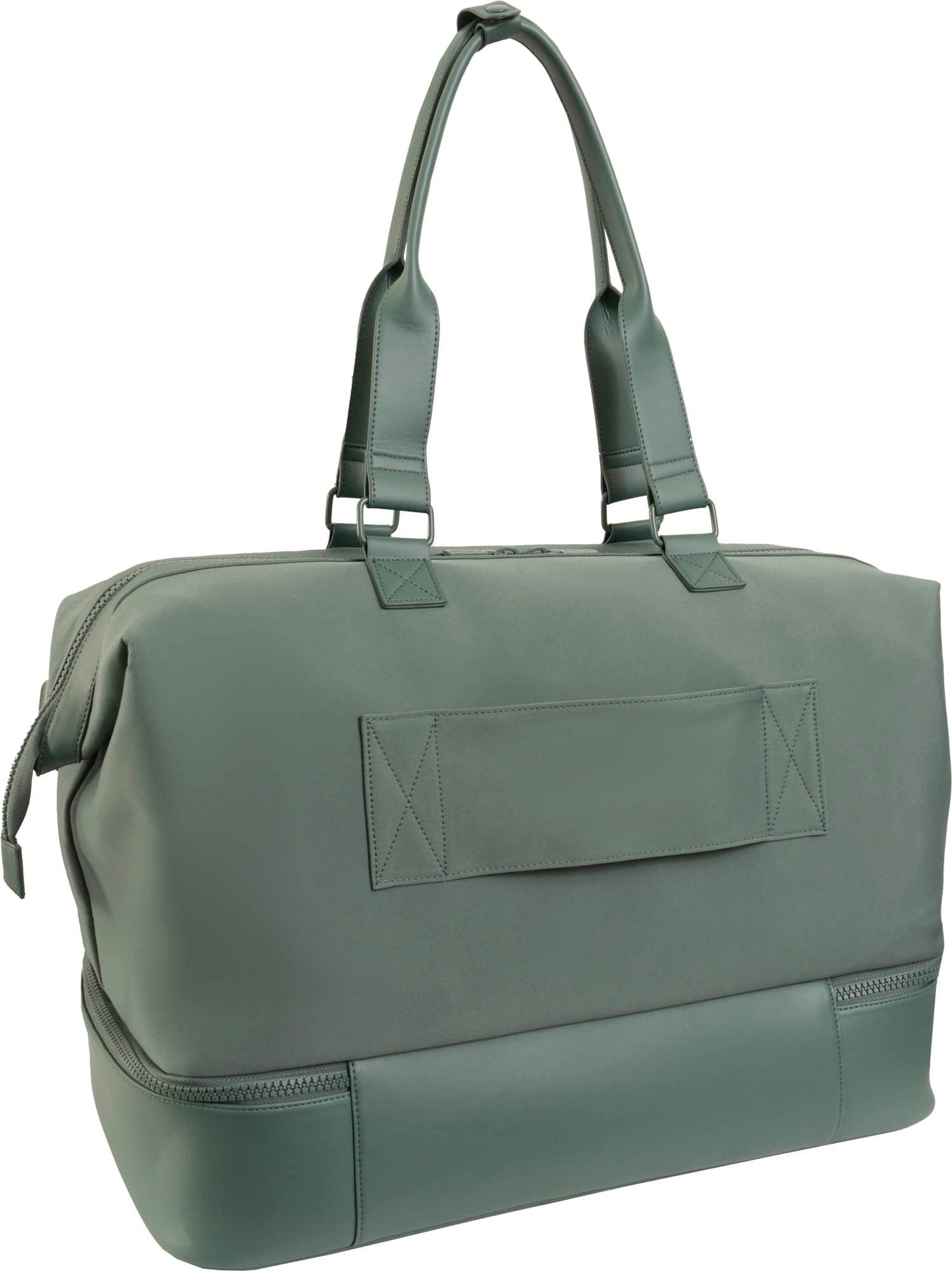 Joan & David Sport Nylon & Faux Leather Drop Bottom Duffel Bag