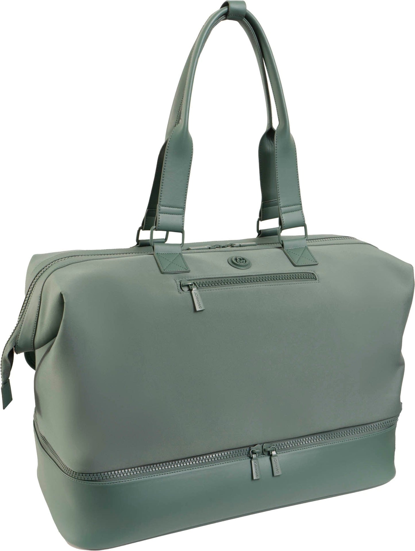 Joan & David Sport Nylon & Faux Leather Drop Bottom Duffel Bag