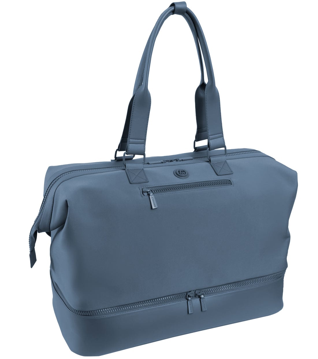 Joan & David Sport Nylon & Faux Leather Drop Bottom Duffel Bag