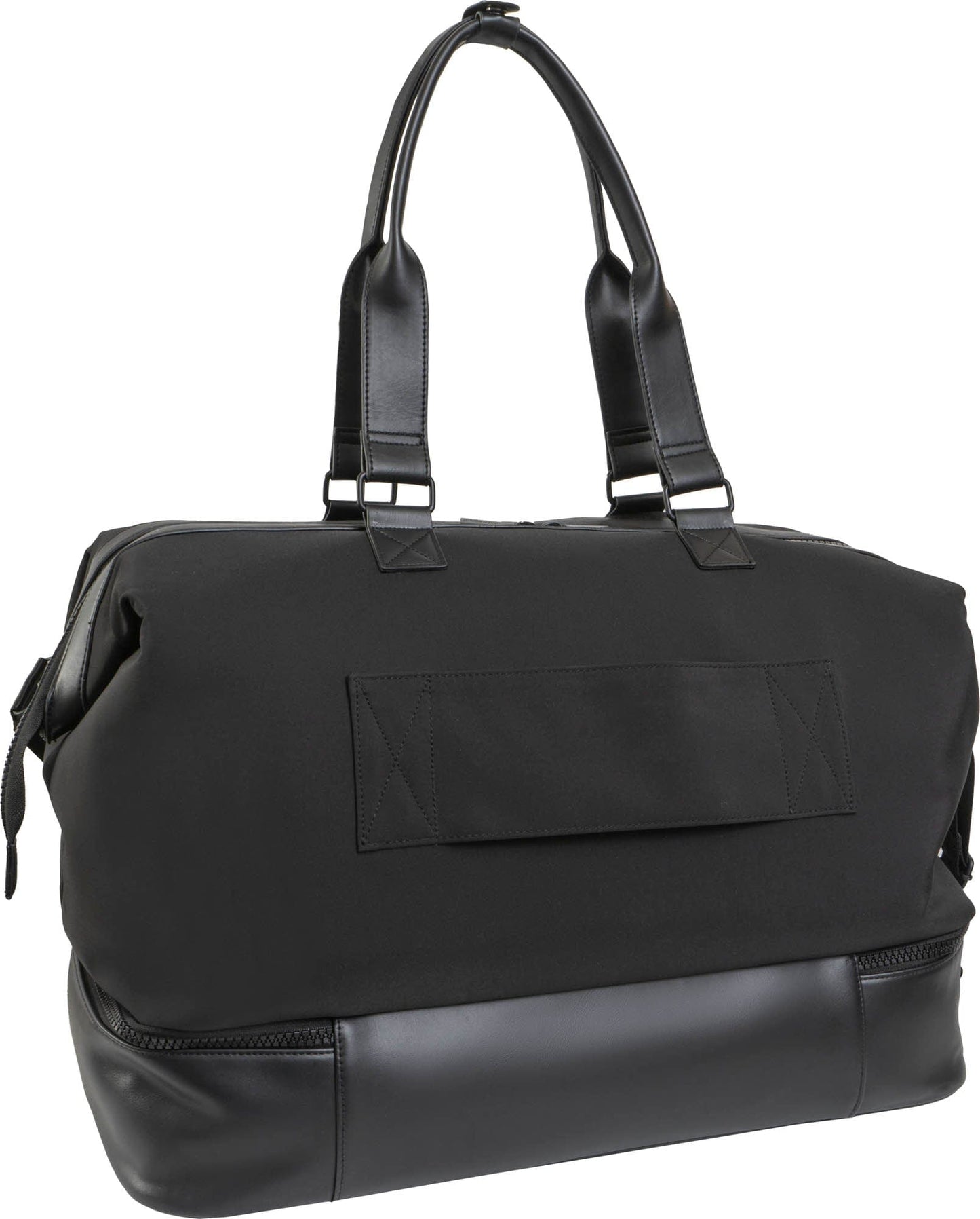 Joan & David Sport Nylon & Faux Leather Drop Bottom Duffel Bag